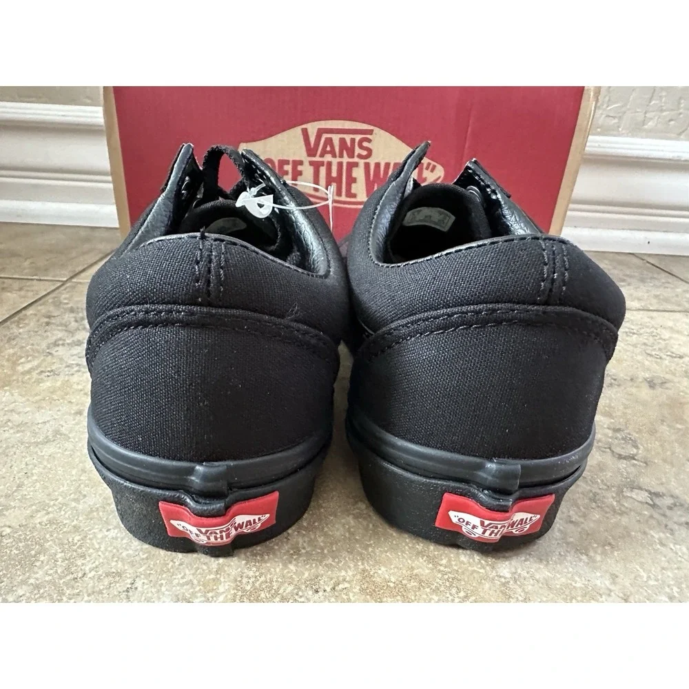 VANS OLD SKOOL CANVAS SHOES BLACK/BLACK VN000D3HBKA SIZE MENS 5.5 / WOMENS 7